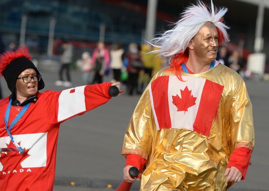 2014 Winter Olympics sport fans in Sochi Olympic park