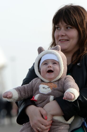 2014 Winter Olympics sport fans in Sochi Olympic park