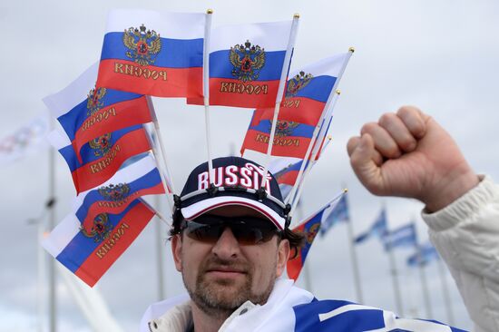 2014 Winter Olympics fans in Sochi's Olympic Park