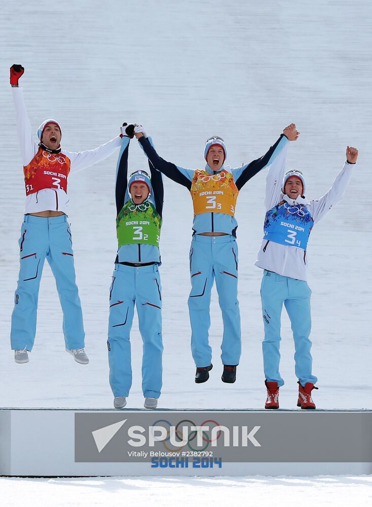 2014 Winter Olympics. Nordic combined. Team events
