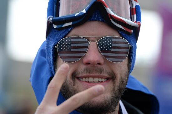 Olympic sports fans in the Olympic Park in Sochi