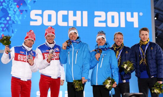 2014 Winter Olympics. Medal ceremony. Day Thirteen