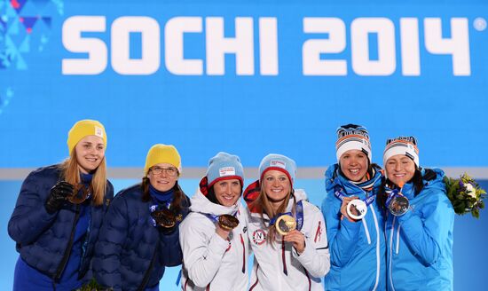 2014 Winter Olympics. Medal ceremony. Day Thirteen