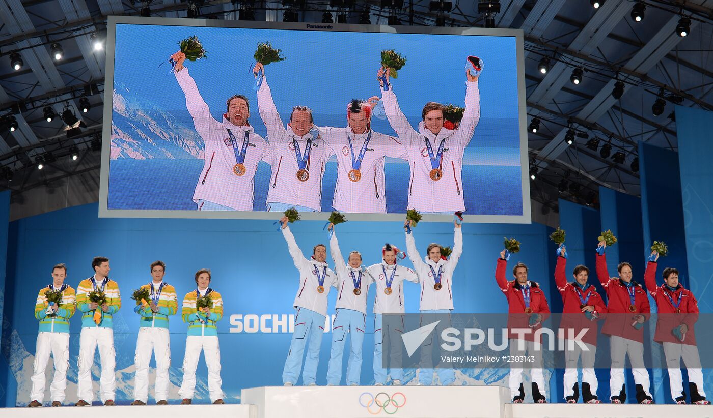 2014 Winter Olympics. Medal ceremony. Day Thirteen