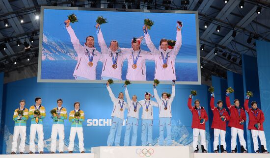 2014 Winter Olympics. Medal ceremony. Day Thirteen