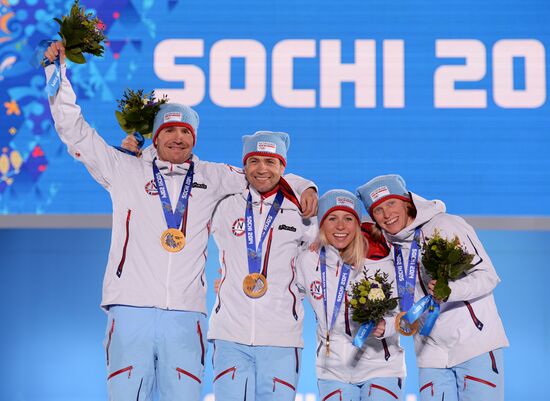 2014 Winter Olympics. Medal ceremony. Day Thirteen