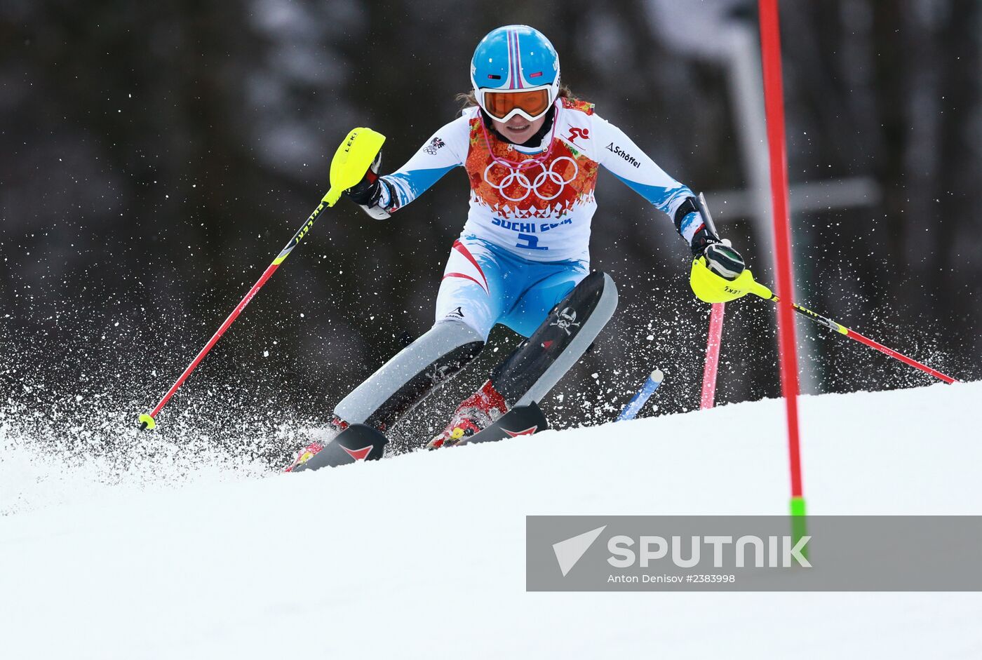 2014 Winter Olympics. Alpine skiing. Women. Slalom
