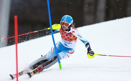 2014 Winter Olympics. Alpine skiing. Women. Slalom