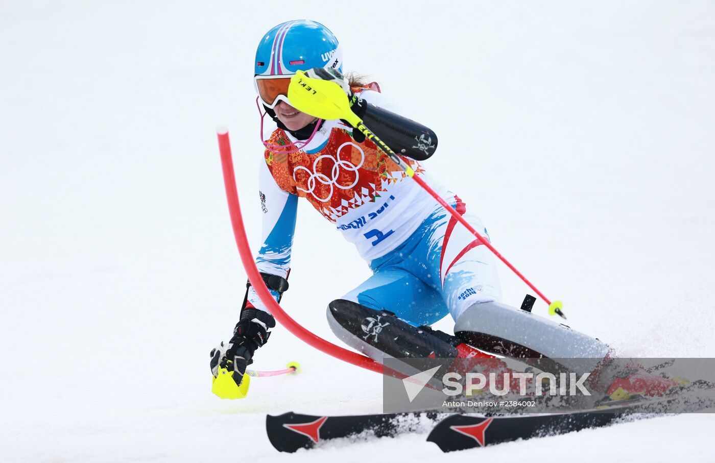 2014 Winter Olympics. Alpine skiing. Women. Slalom