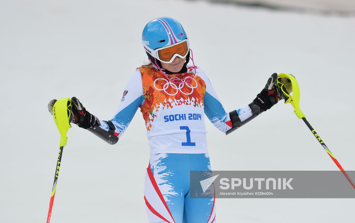 2014 Winter Olympics. Alpine skiing. Women. Slalom