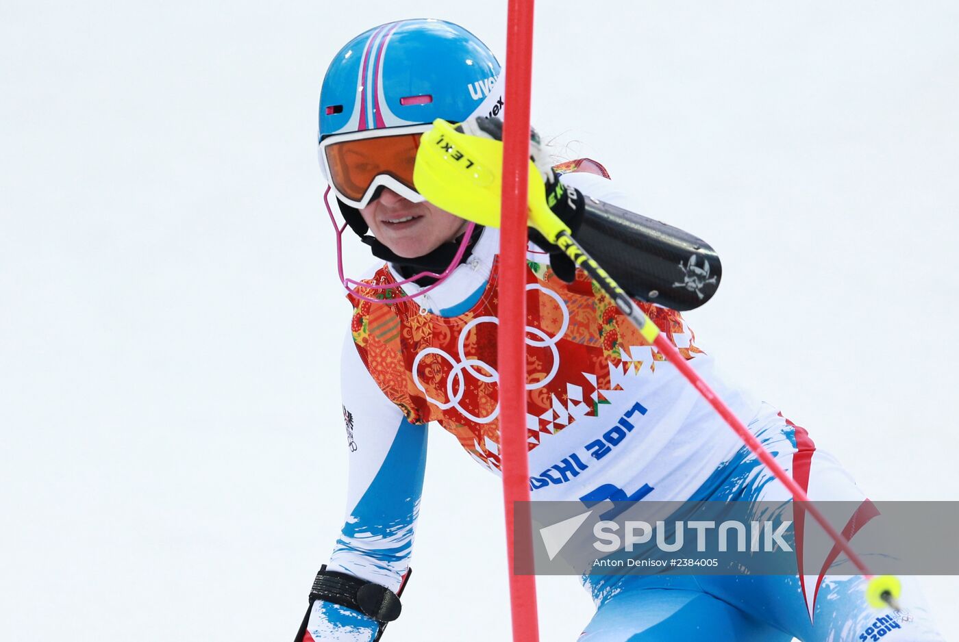 2014 Winter Olympics. Alpine skiing. Women. Slalom