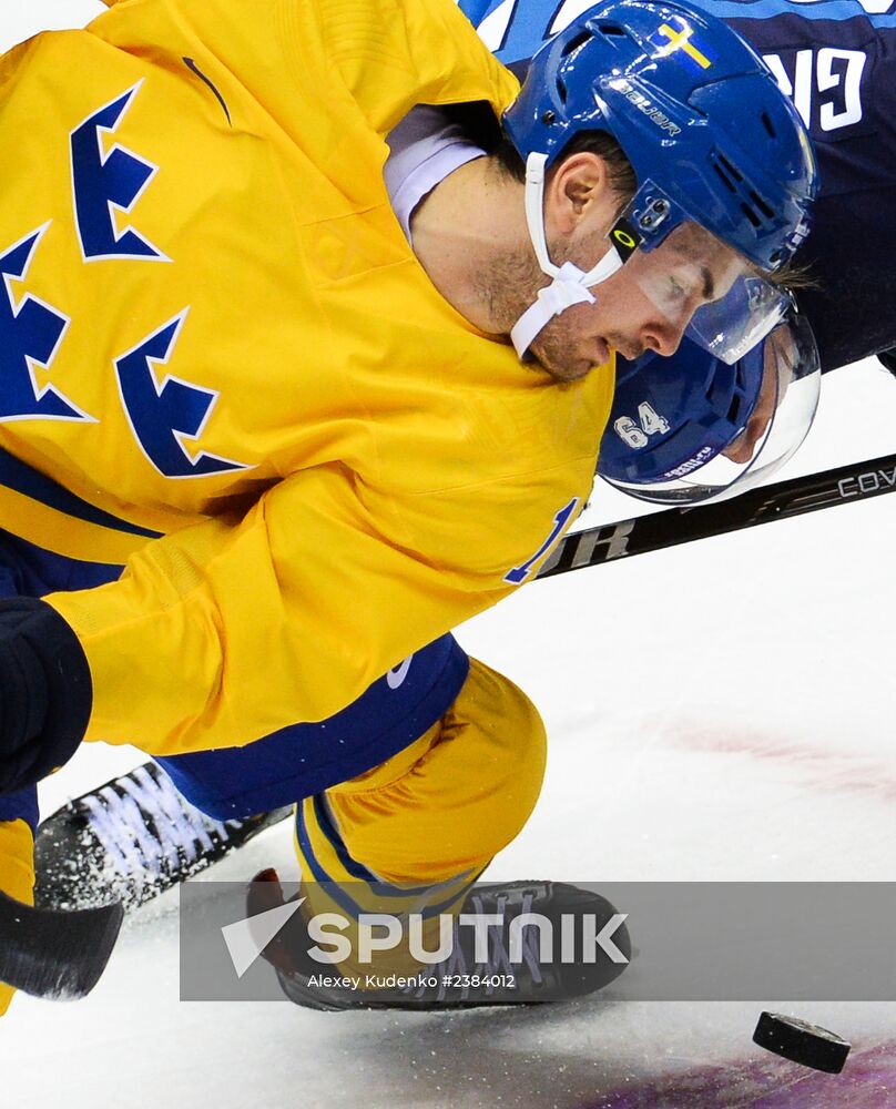 2014 Winter Olympics. Ice hockey. Men. Sweden vs. Finland