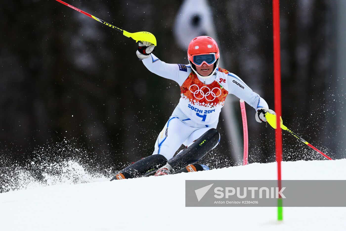 2014 Winter Olympics. Alpine skiing. Women. Slalom