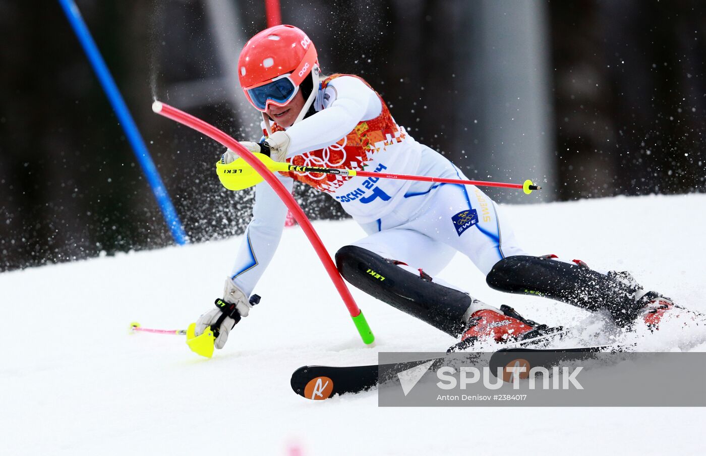 2014 Winter Olympics. Alpine skiing. Women. Slalom