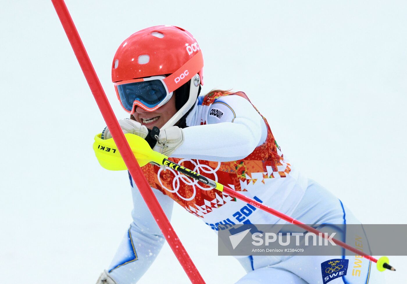 2014 Winter Olympics. Alpine skiing. Women. Slalom