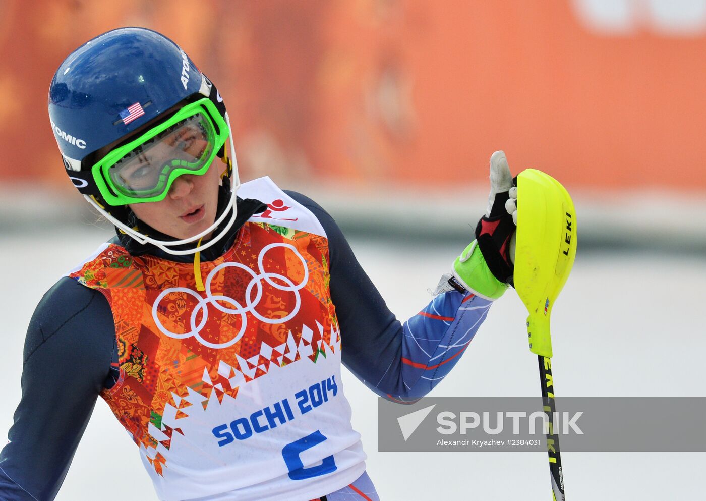 2014 Winter Olympics. Alpine skiing. Women. Slalom