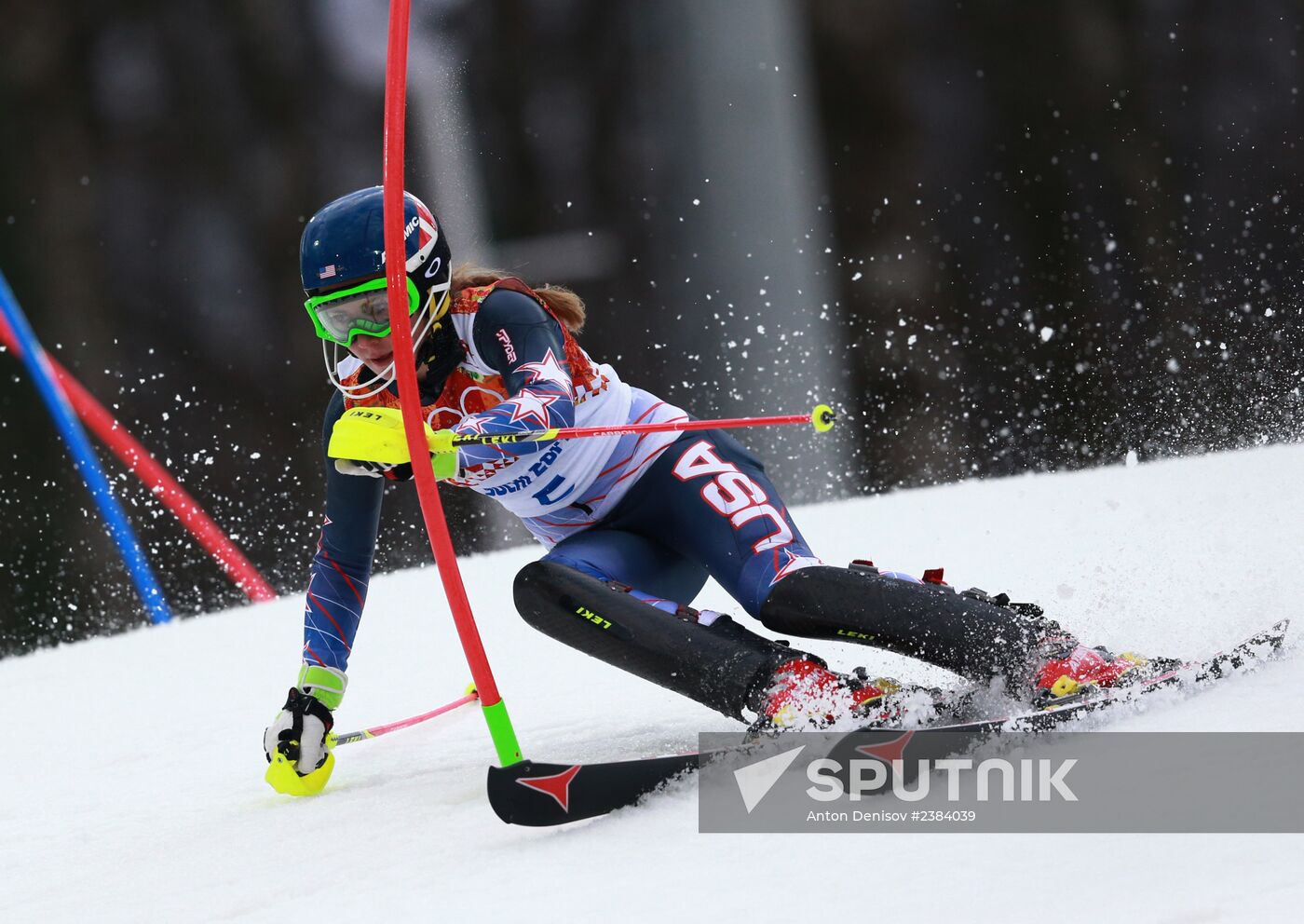 2014 Winter Olympics. Alpine skiing. Women. Slalom