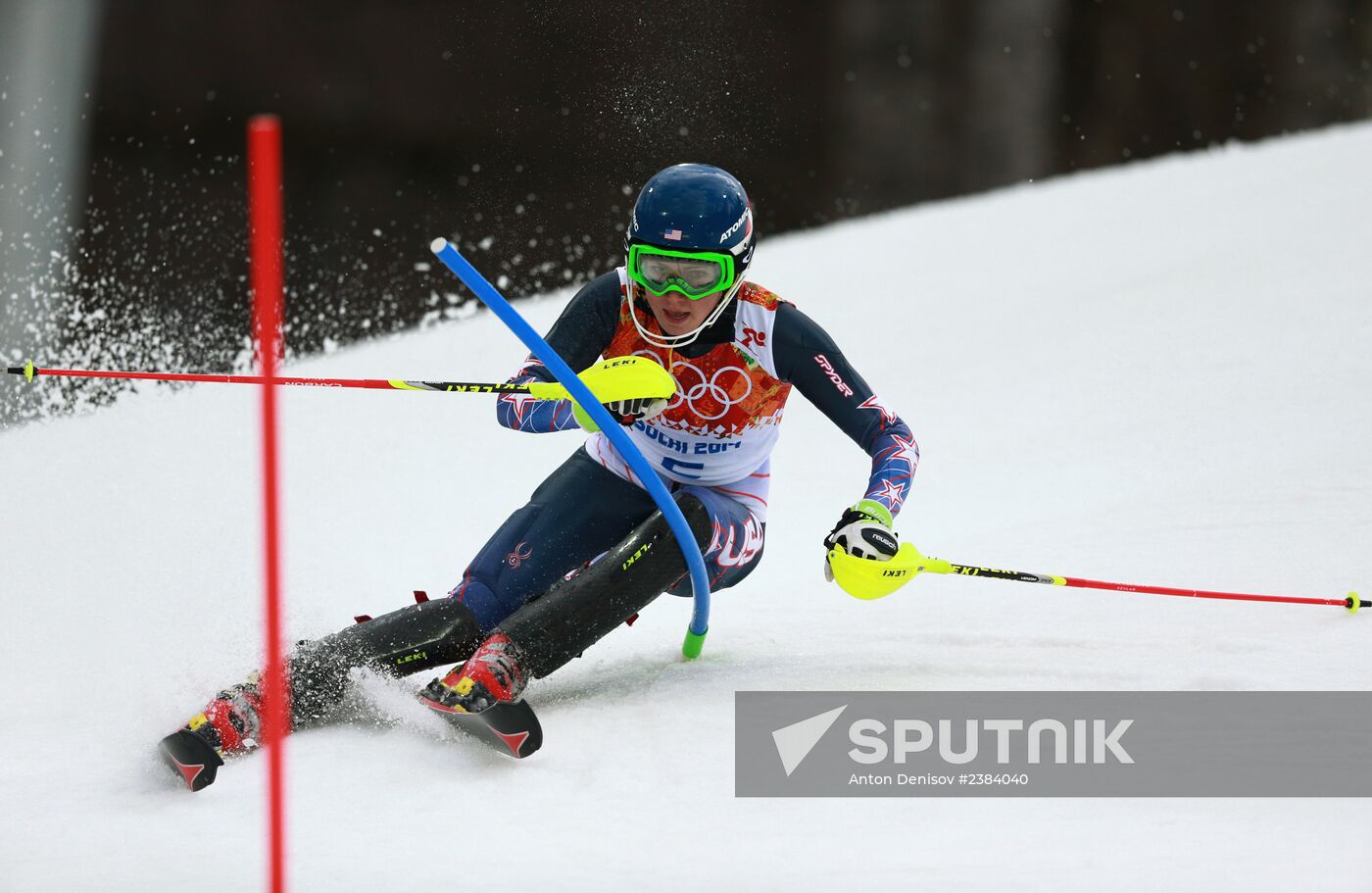 2014 Winter Olympics. Alpine skiing. Women. Slalom