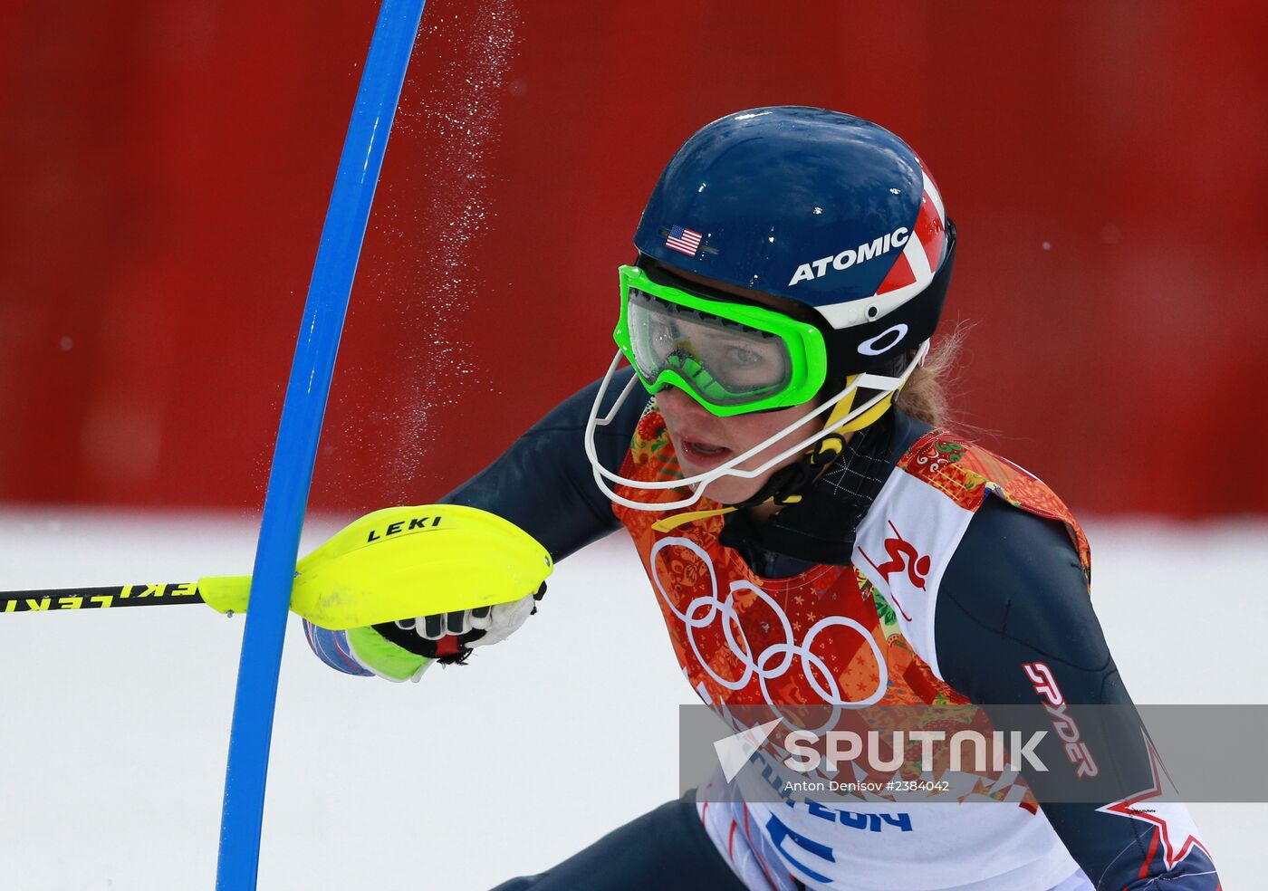 2014 Winter Olympics. Alpine skiing. Women. Slalom