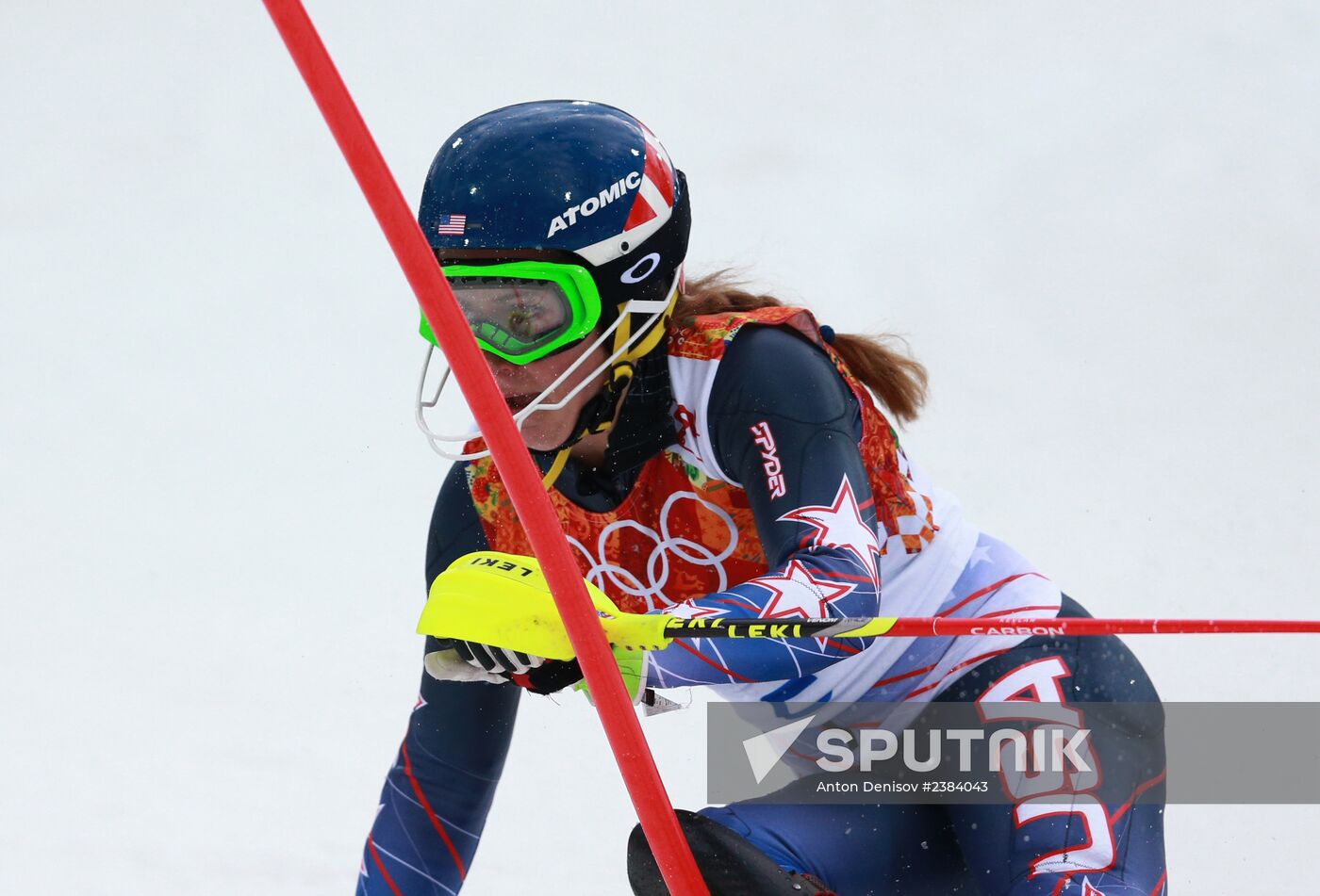 2014 Winter Olympics. Alpine skiing. Women. Slalom
