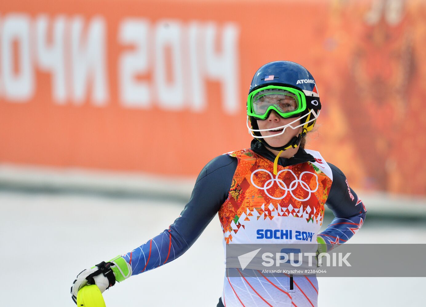 2014 Winter Olympics. Alpine skiing. Women. Slalom