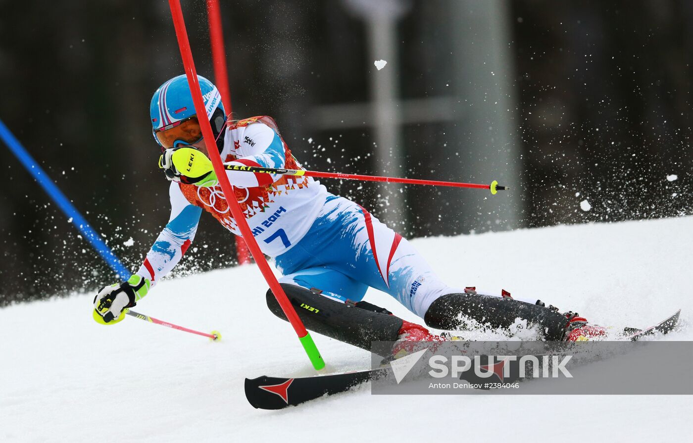 2014 Winter Olympics. Alpine skiing. Women. Slalom