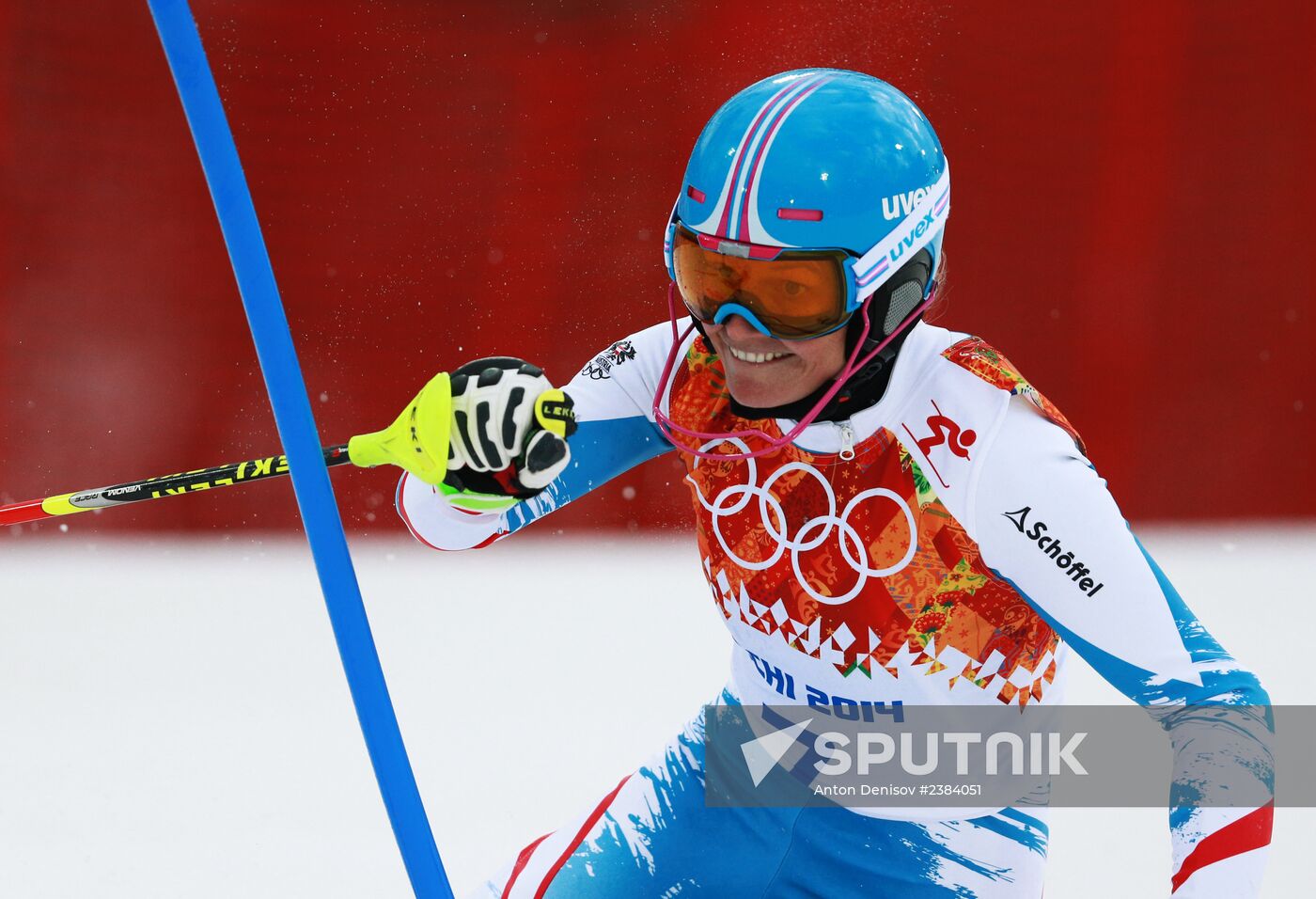 2014 Winter Olympics. Alpine skiing. Women. Slalom