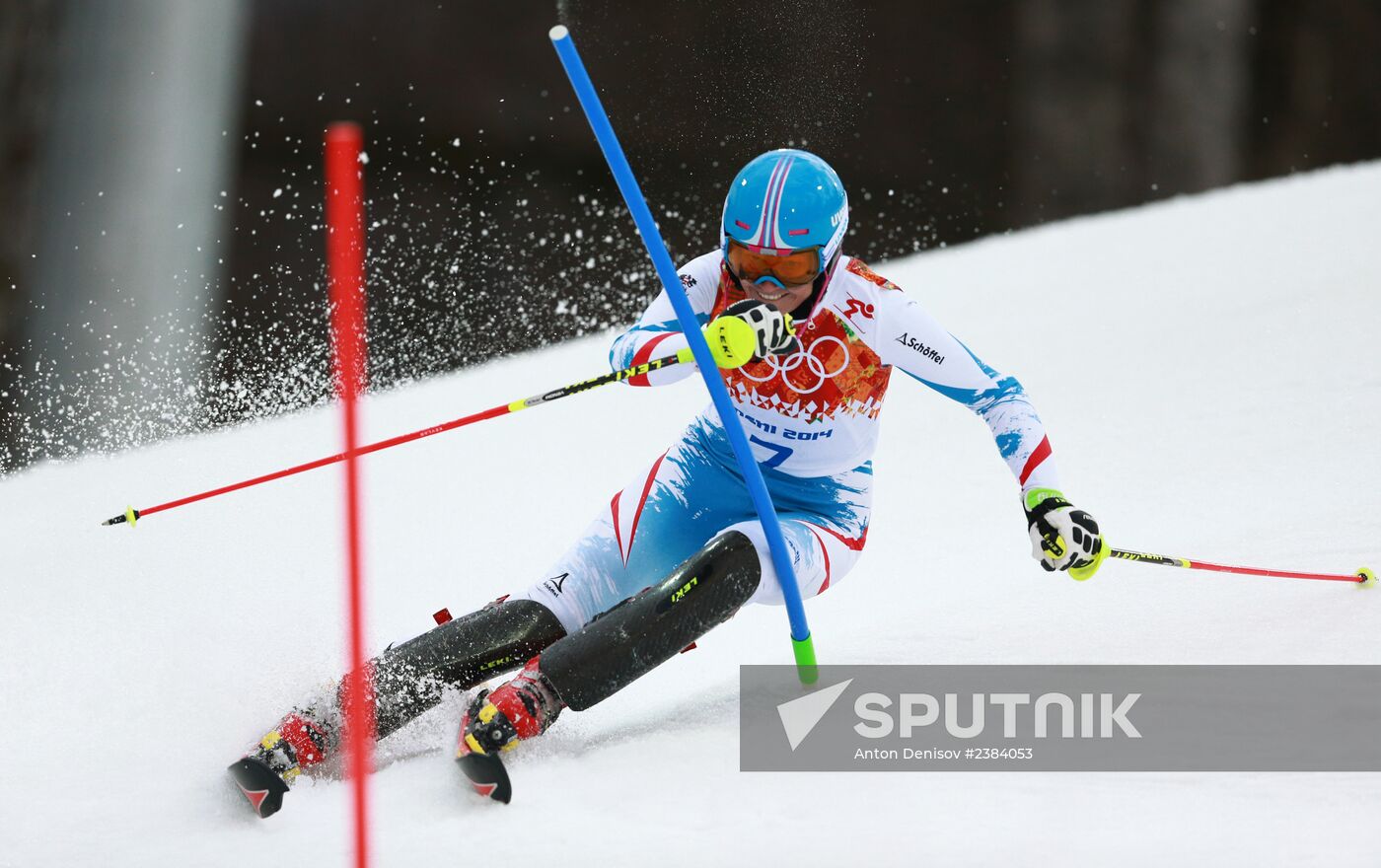 2014 Winter Olympics. Alpine skiing. Women. Slalom