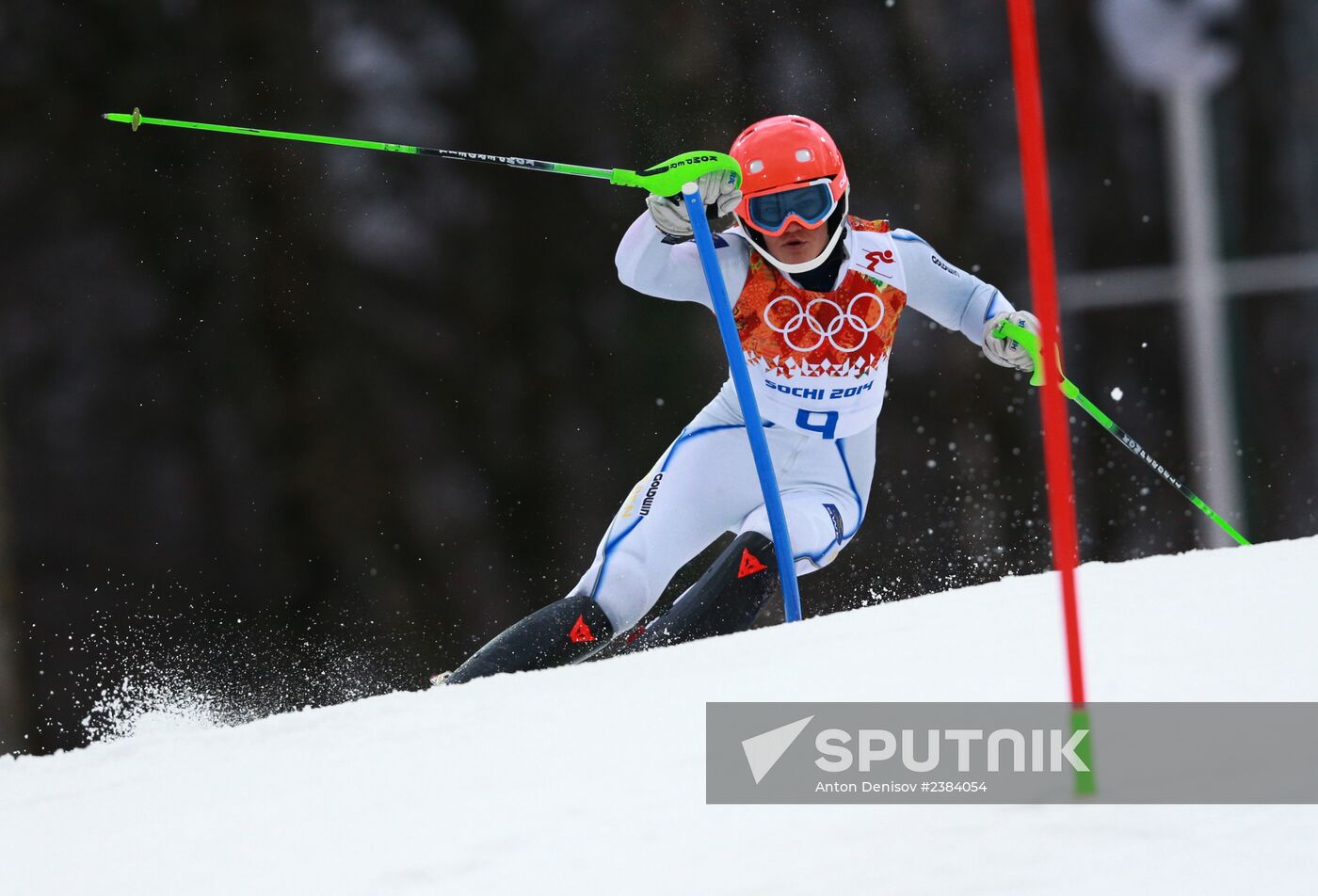2014 Winter Olympics. Alpine skiing. Women. Slalom