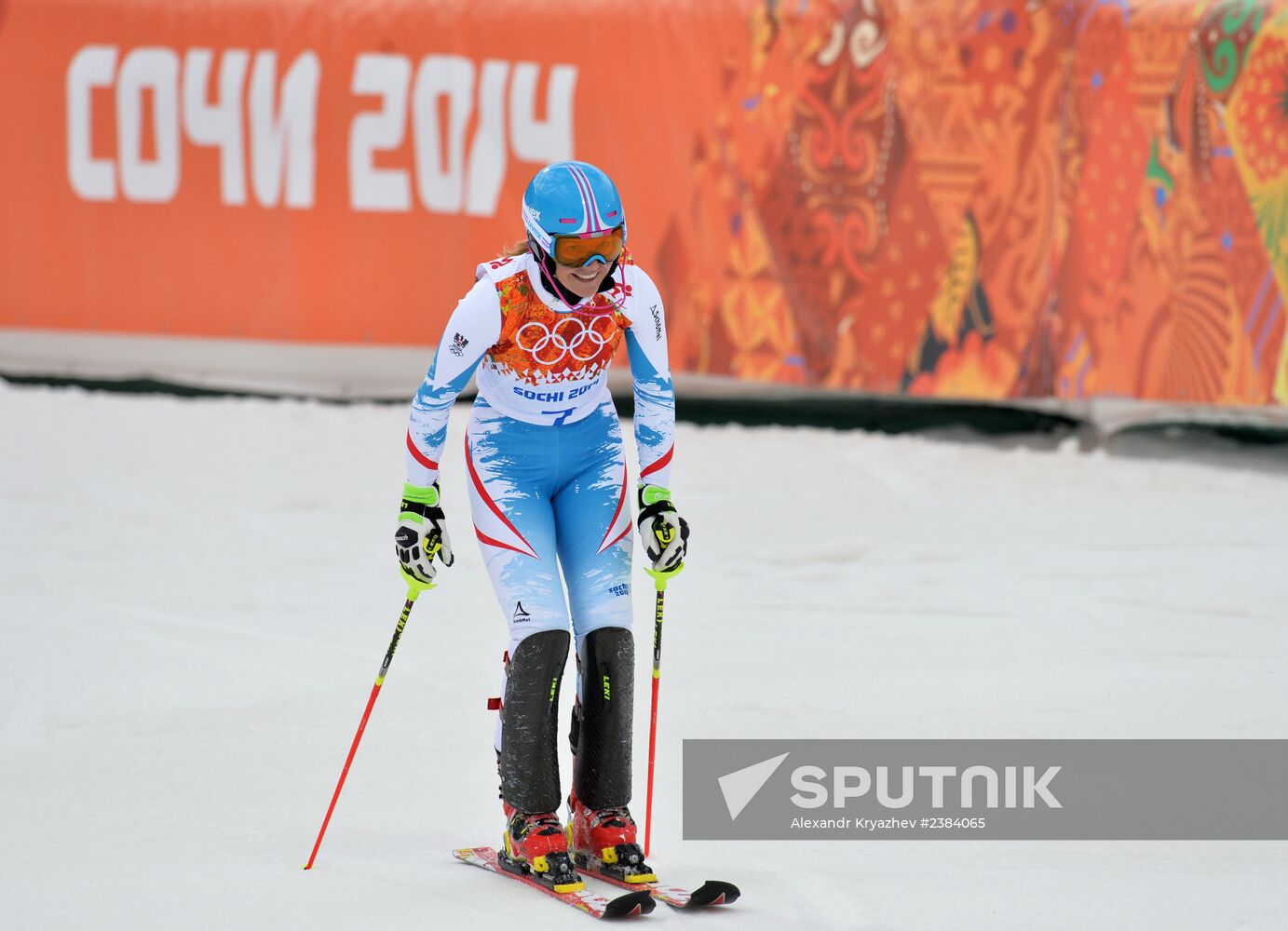 2014 Winter Olympics. Alpine skiing. Women. Slalom