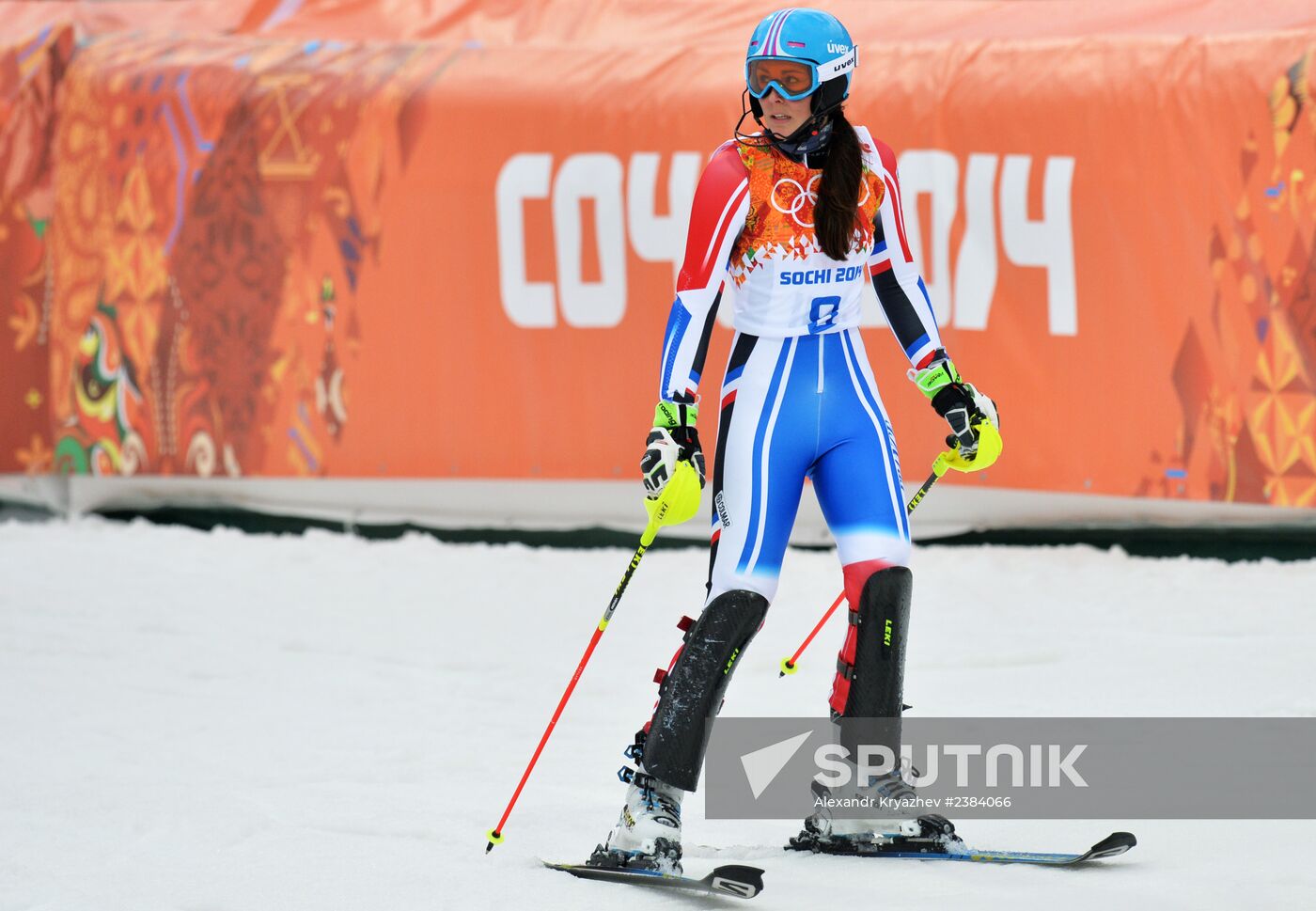 2014 Winter Olympics. Alpine skiing. Women. Slalom