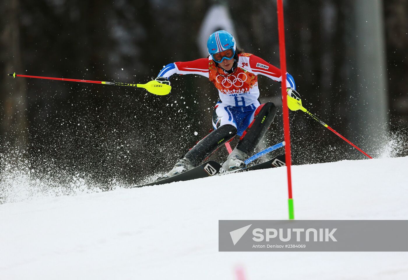 2014 Winter Olympics. Alpine skiing. Women. Slalom