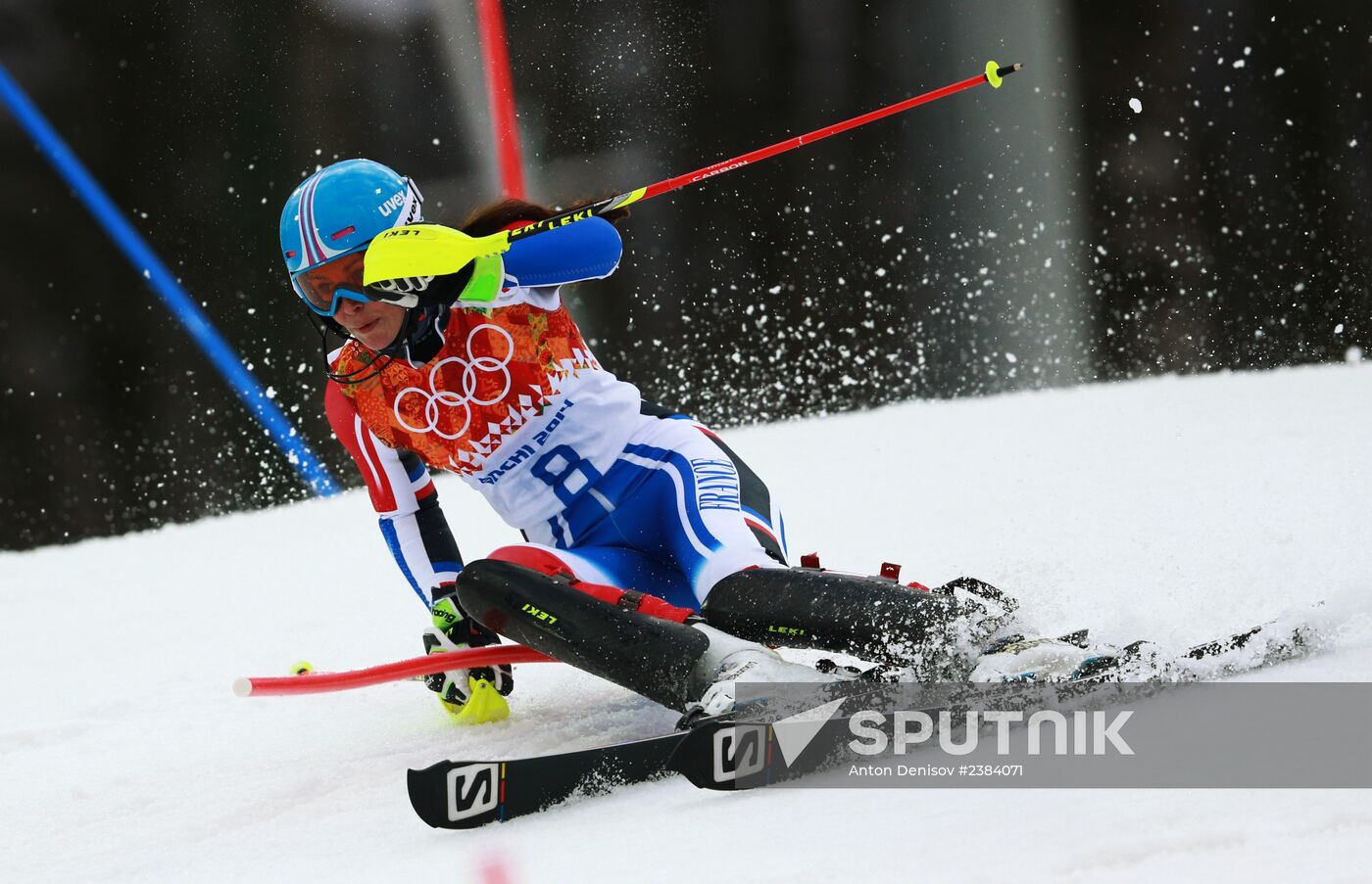 2014 Winter Olympics. Alpine skiing. Women. Slalom