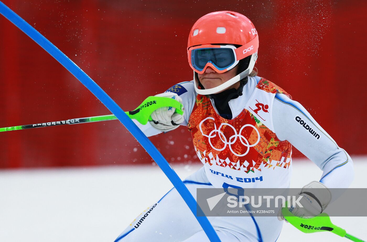 2014 Winter Olympics. Alpine skiing. Women. Slalom