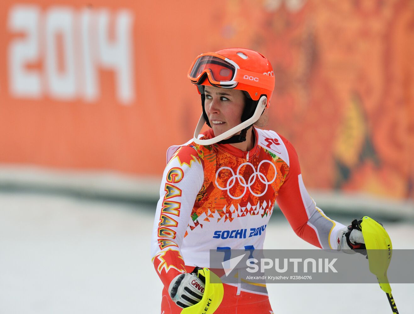 2014 Winter Olympics. Alpine skiing. Women. Slalom