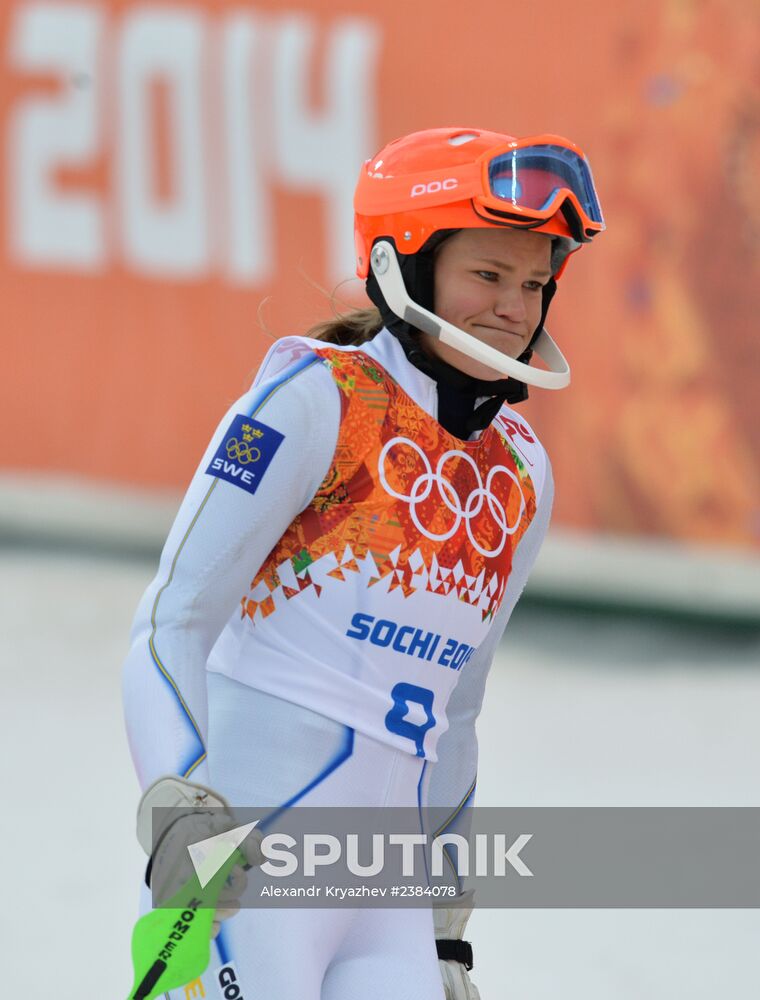 2014 Winter Olympics. Alpine skiing. Women. Slalom