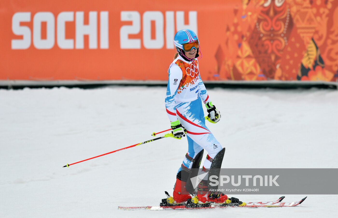 2014 Winter Olympics. Alpine skiing. Women. Slalom