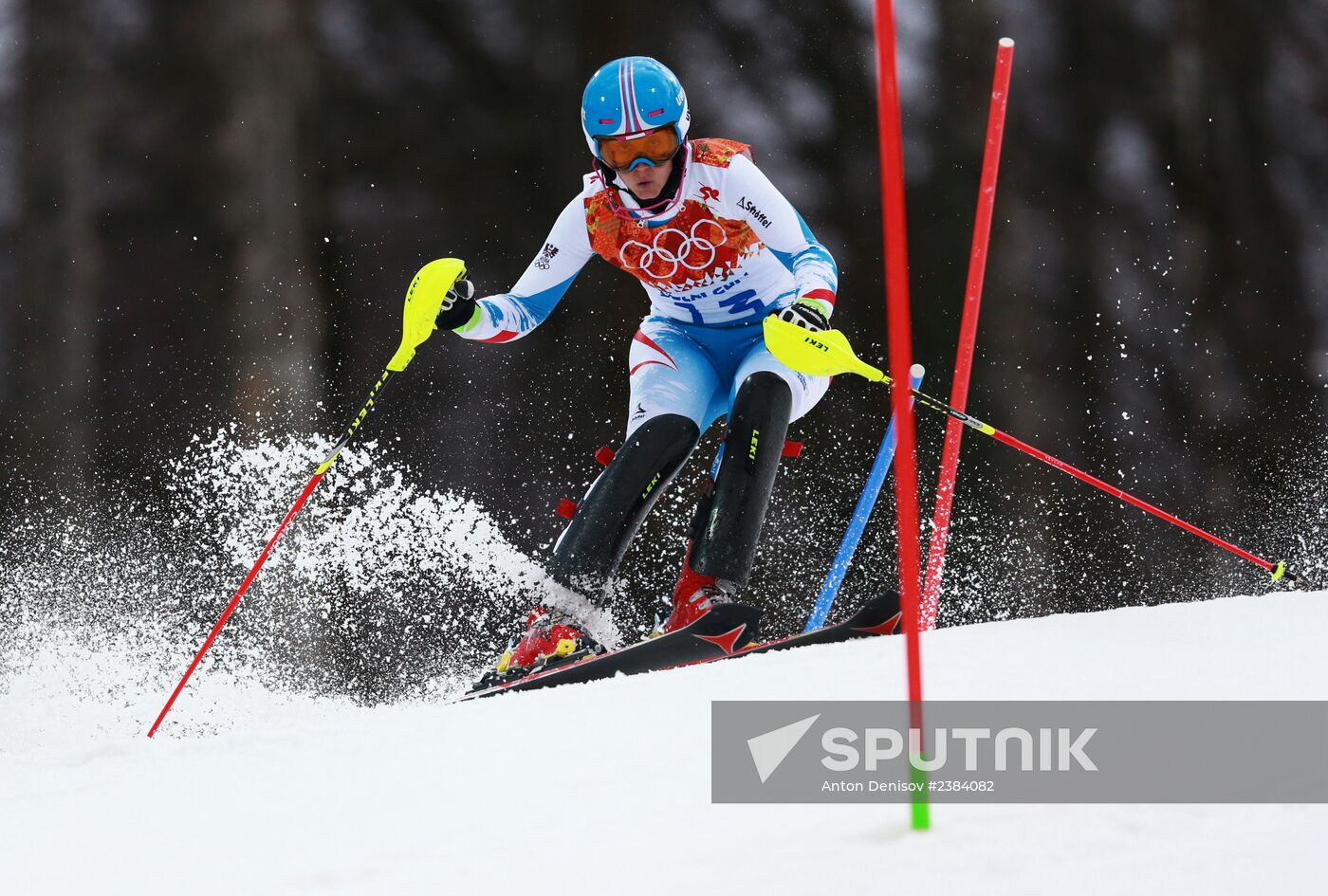 2014 Winter Olympics. Alpine skiing. Women. Slalom
