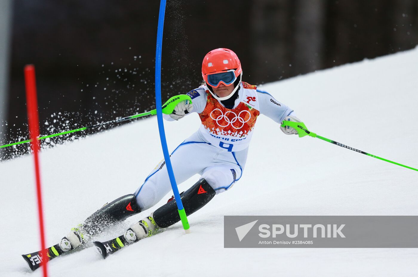 2014 Winter Olympics. Alpine skiing. Women. Slalom