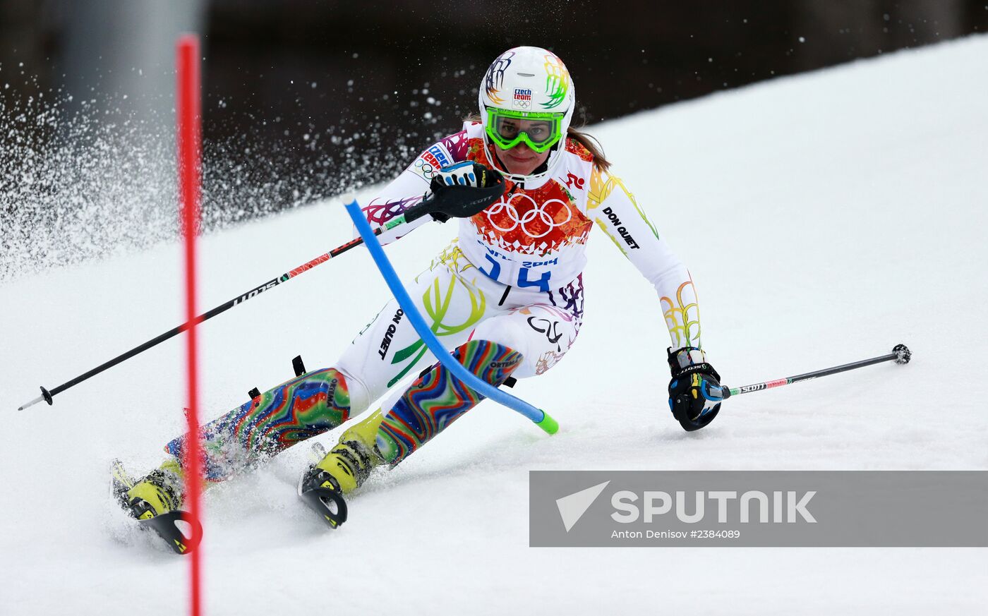 2014 Winter Olympics. Alpine skiing. Women. Slalom