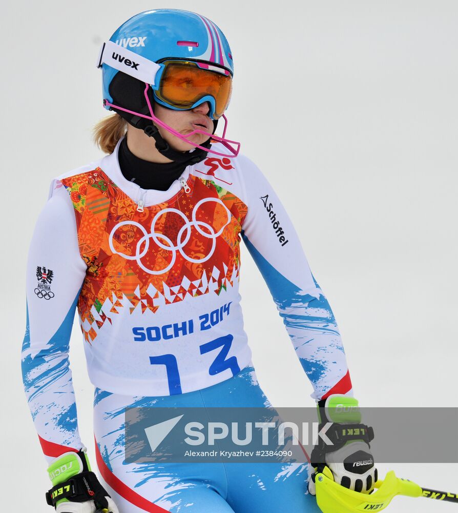 2014 Winter Olympics. Alpine skiing. Women. Slalom