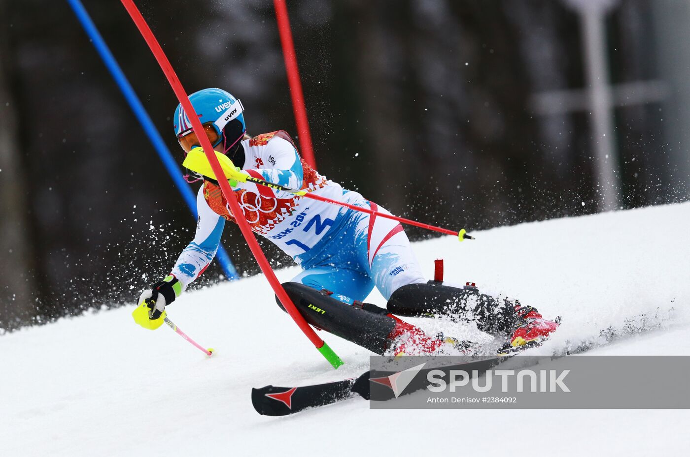 2014 Winter Olympics. Alpine skiing. Women. Slalom