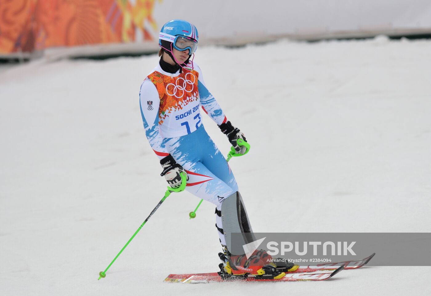 2014 Winter Olympics. Alpine skiing. Women. Slalom