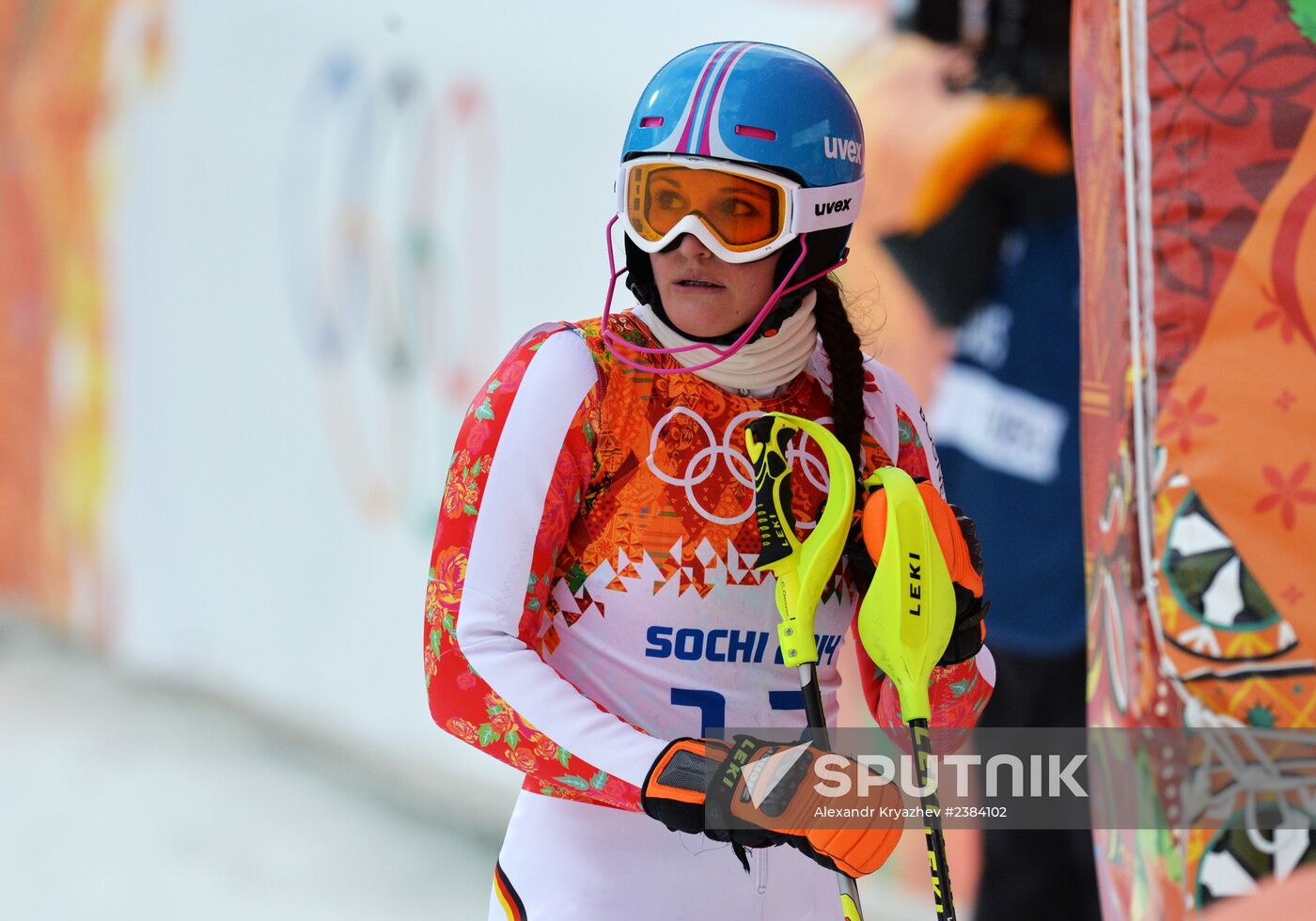 2014 Winter Olympics. Alpine skiing. Women. Slalom