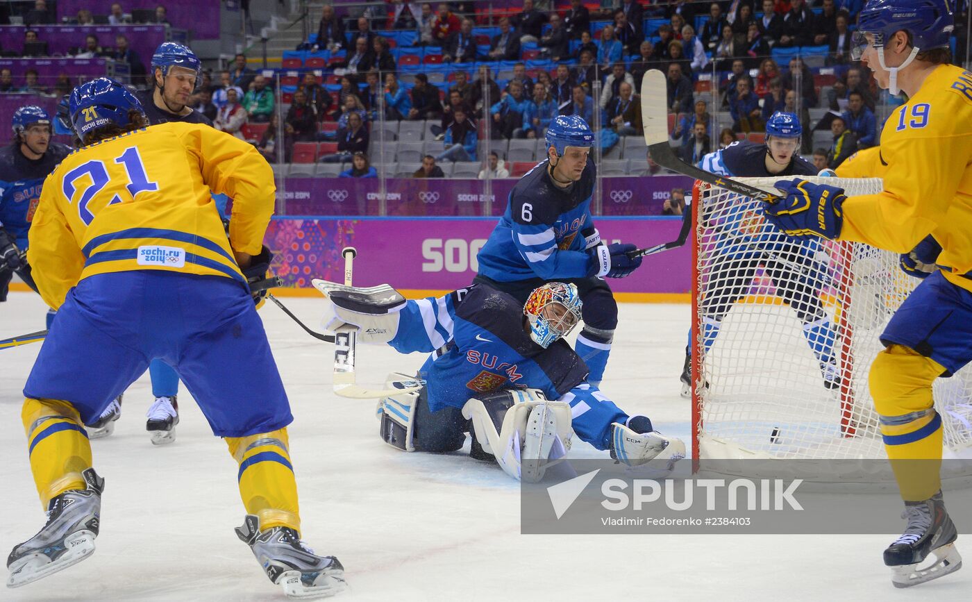 2014 Winter Olympics. Ice hockey. Men. Sweden vs. Finland