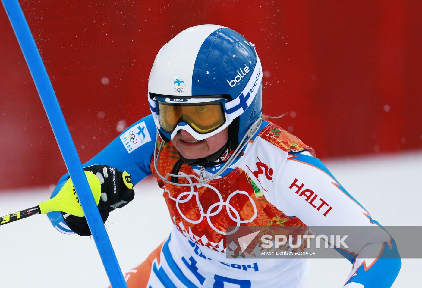 2014 Winter Olympics. Alpine skiing. Women. Slalom