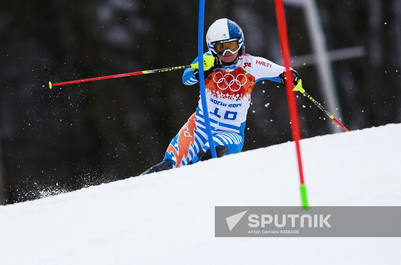 2014 Winter Olympics. Alpine skiing. Women. Slalom