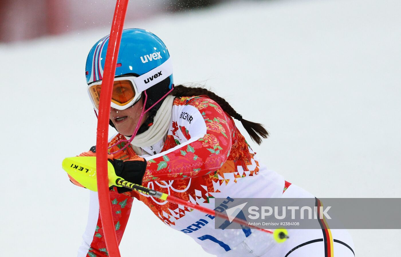 2014 Winter Olympics. Alpine skiing. Women. Slalom
