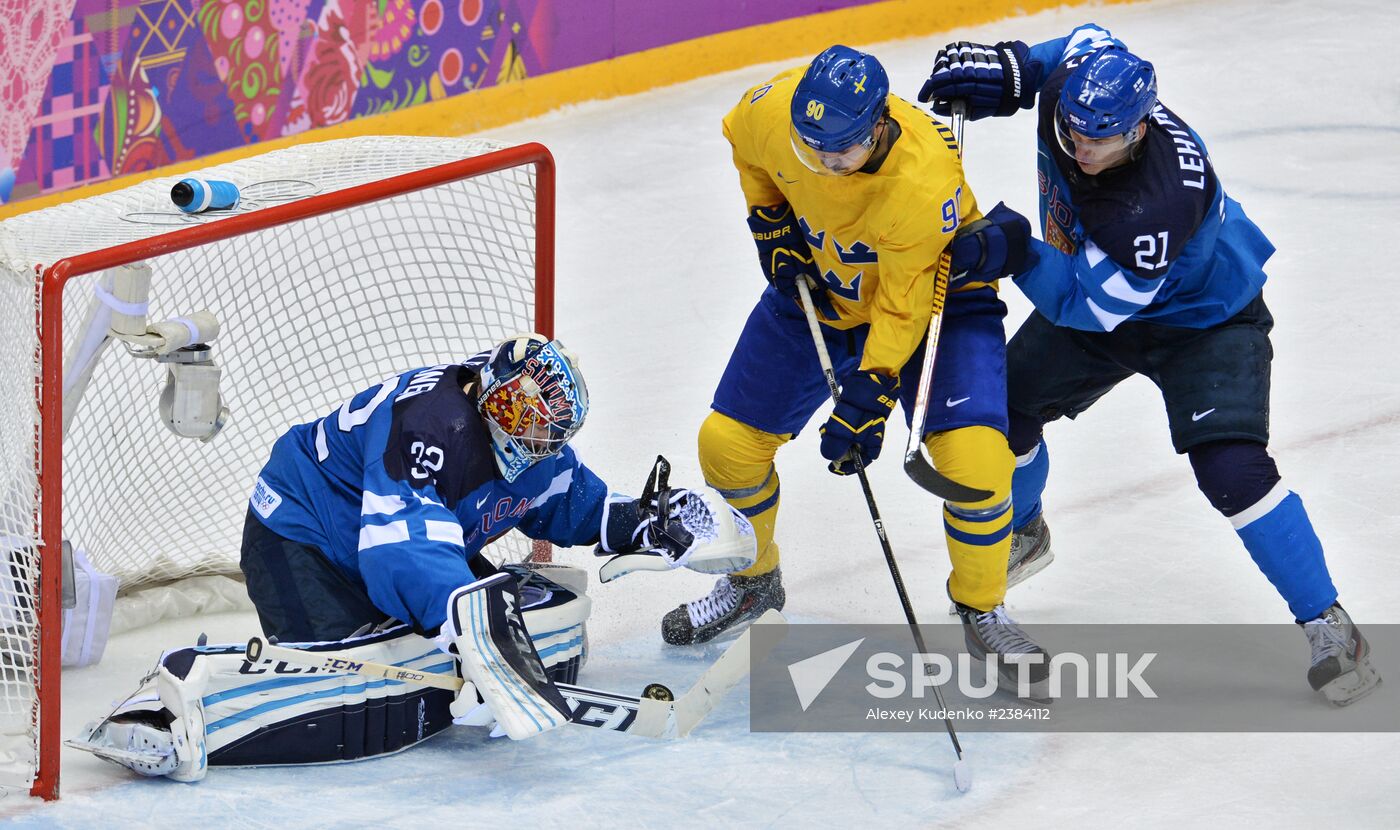 2014 Winter Olympics. Ice hockey. Men. Sweden vs. Finland