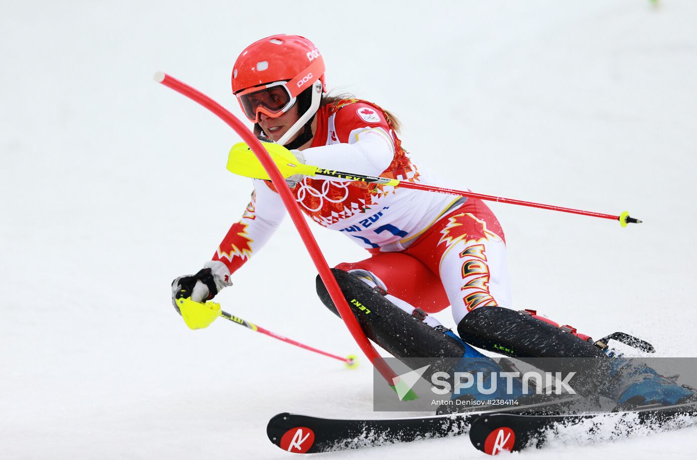 2014 Winter Olympics. Alpine skiing. Women. Slalom